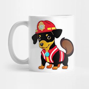 Puppy as firefighter Mug